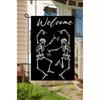 1pc Black Welcome Halloween Skeleton Dance Printed Suitable for Halloween Yard Outside Decoration No Flag Pole 12X18Inch