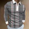 Slim Fit Long Sleeve Zip Polo, Casual Stylish Top for Men