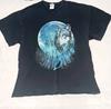 Gildan-Schwarzer Wolf/Mond T-Shirt Gr. XL
