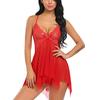 Kobiety Bielizna Kwiat Koronki Bielizna Babydoll V Neck Bielizna nocna Paski