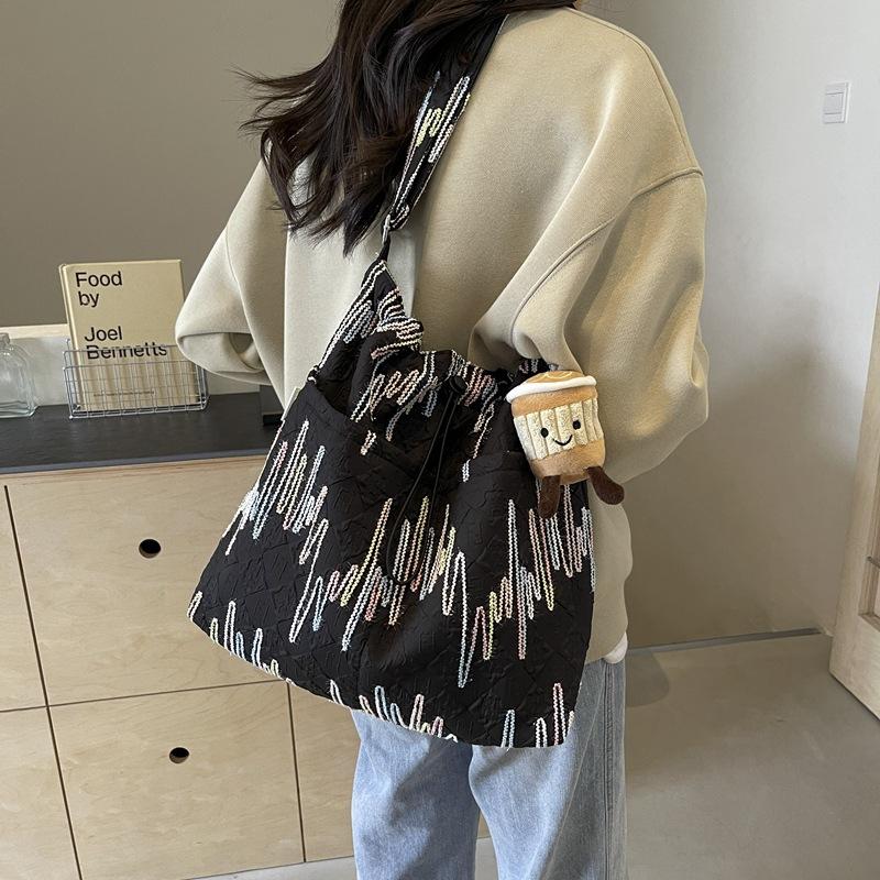 Premium Freizeit Pendler Canvas Tasche Damen Tasche, Beliebt im Sommer, Großvolumige Bündel Eimer Tasche