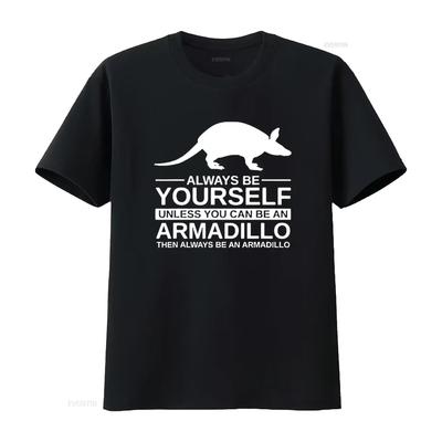 Always Be Yourself Armadillo For Animals T Shirt Black Large Vintage Washed Graphic Fashion Comfortable Designer Clothes