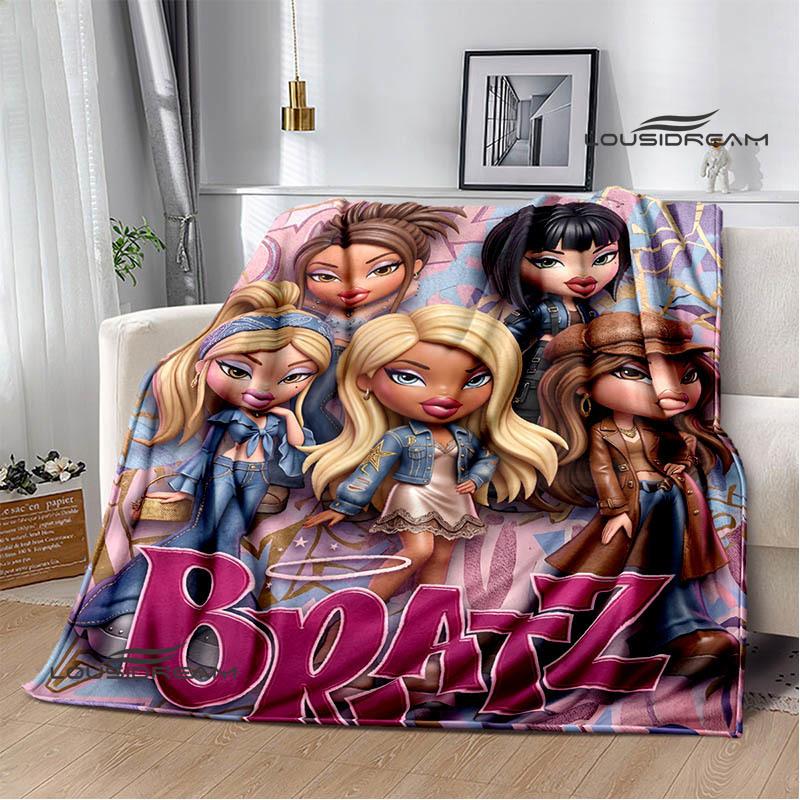 Bratz kawaii printed blanket Picnic blanket Warm blankets Outdoor Blanket Home bed linings blankets for beds Birthday Gift