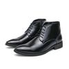 Men's Classical Retro Leather Boots Fashion Versatile Male Ankle Boots Lace-up Short Business Shoes Formal Dress High-Top Shoes