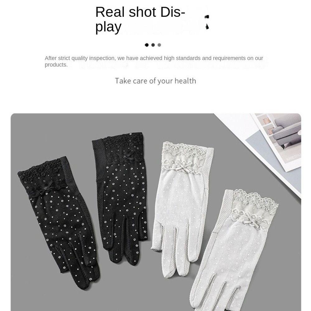 Breathable Sunscreen Gloves Lace Anti-UV Mittens Summer Cycling Driving Gloves  Running