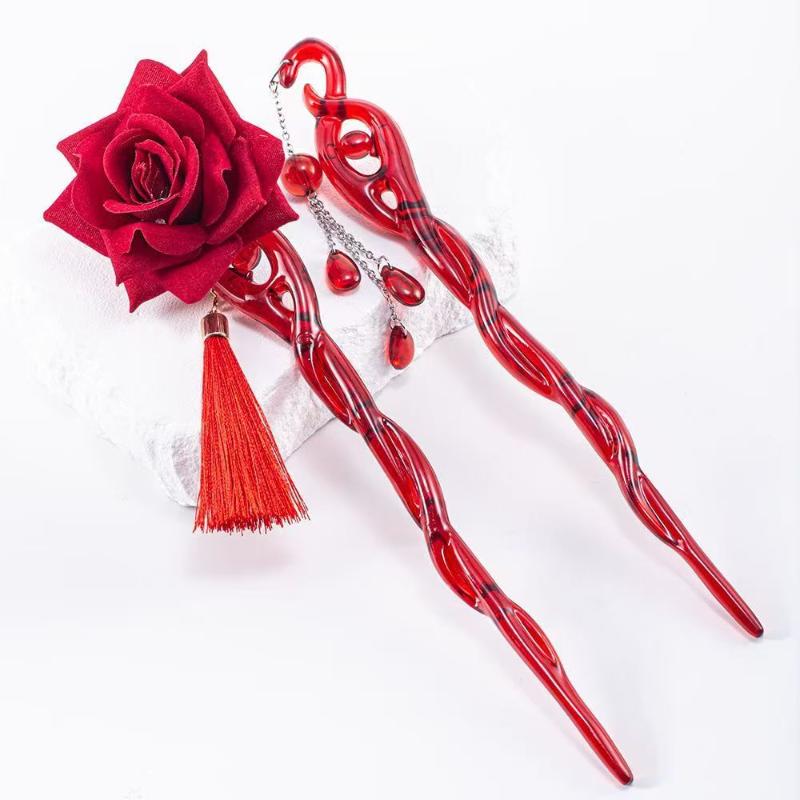 Ancient Chinese Style Hairpin Tassel Shake Plate Flowing Hair Accessory For Cosplay Hanfu Traditional Hair Ornament