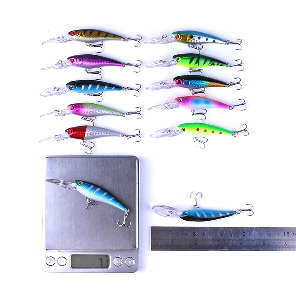 48pcs/set Mixed Hard Minnow Crank Bait Lure Set Fishing Combo