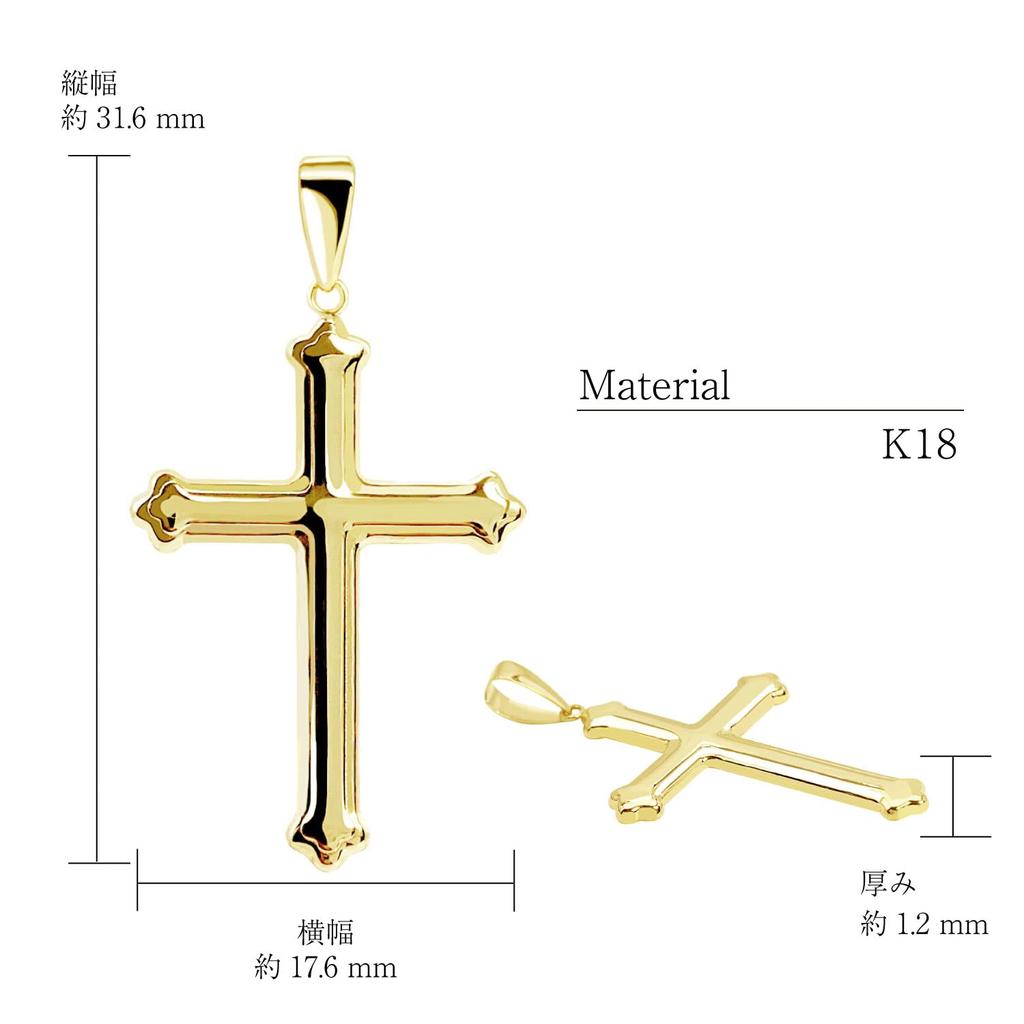 Necklace Top Cross K18 18K Gold [Lara Christie] Women's Men's lp103-0002-yg