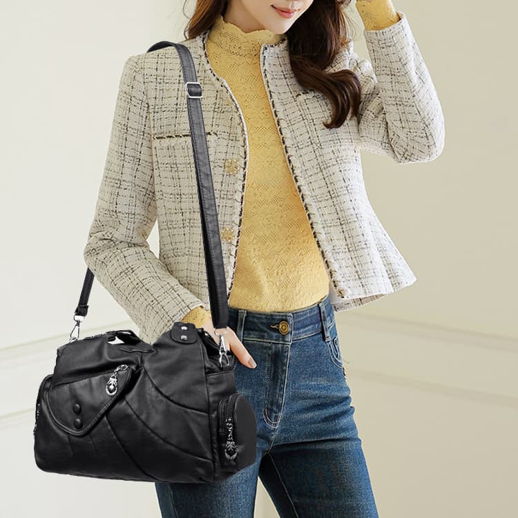 Folded tote bag women's large capacity shoulder messenger bag