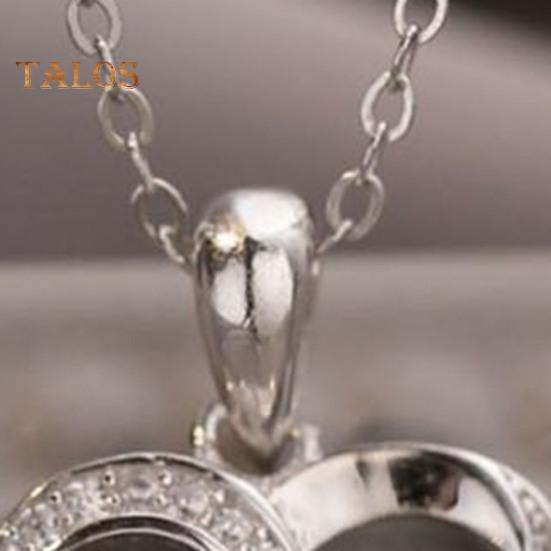 Faux Crystal Heart Infinity Necklace Sparkly Rhinestone Pendant Necklace Romantic Jewelry for Valentine's Day Birthday Gift