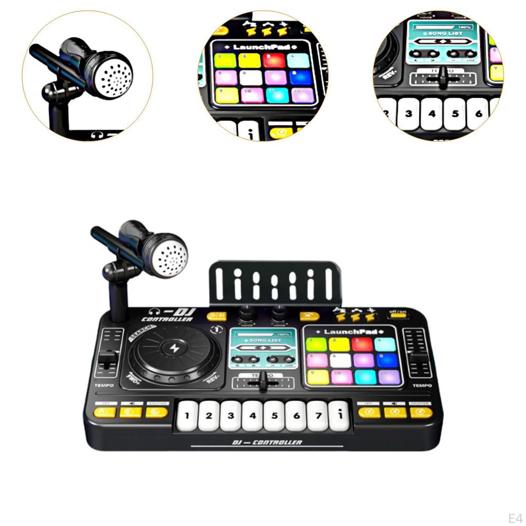Baby Musical DJ Set for Kids Instrument Toy Gift Electronic Keyboard with Mic Party Mixer