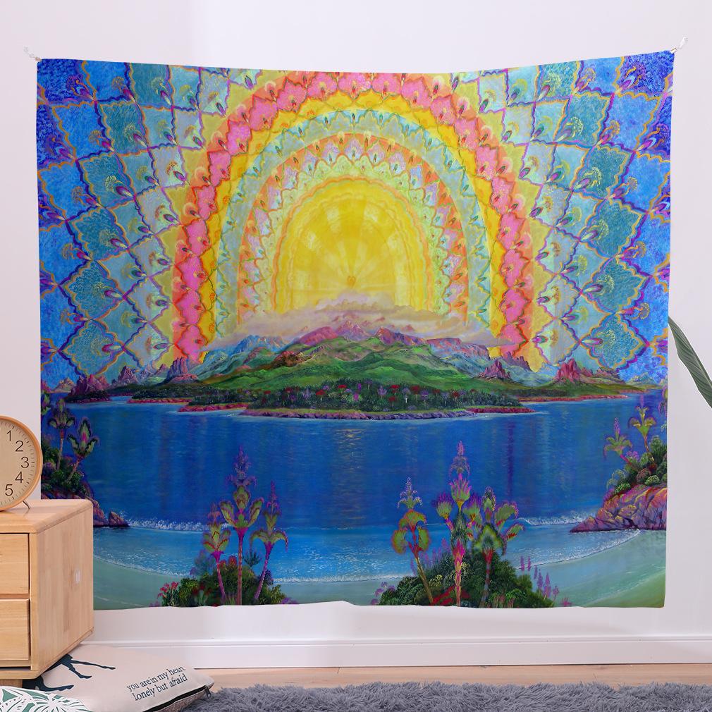 

Гобелен Искусство Серия Солнце Декор Ткань Фон Дома Комната Ткань Стены Спальни Ткань Изголовье Кровать Подвесная Ткань 70*95cm