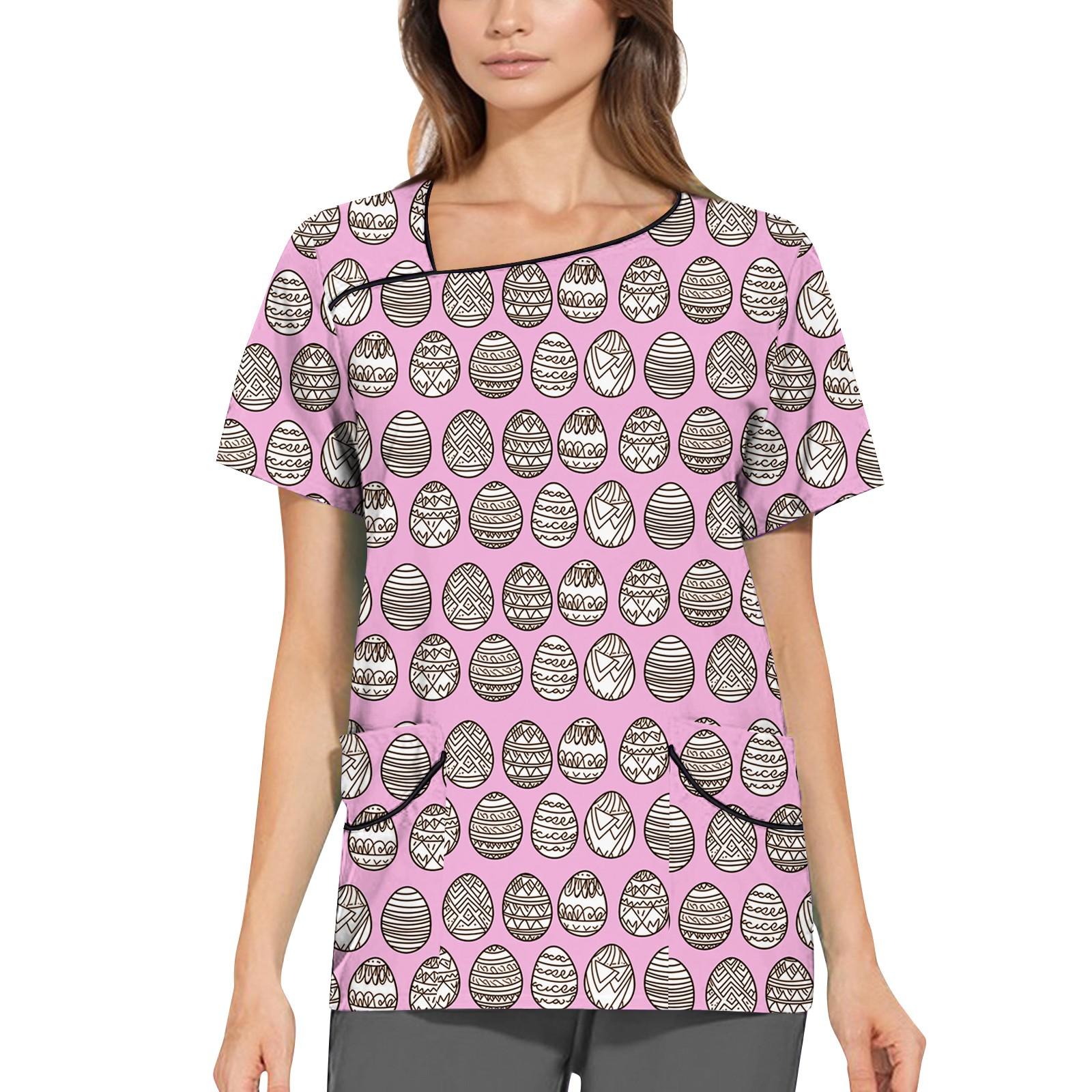 

Женская рабочая одежда с принтом, покатый воротник и двухслойные карманы, базовый верхний пуловер XXL