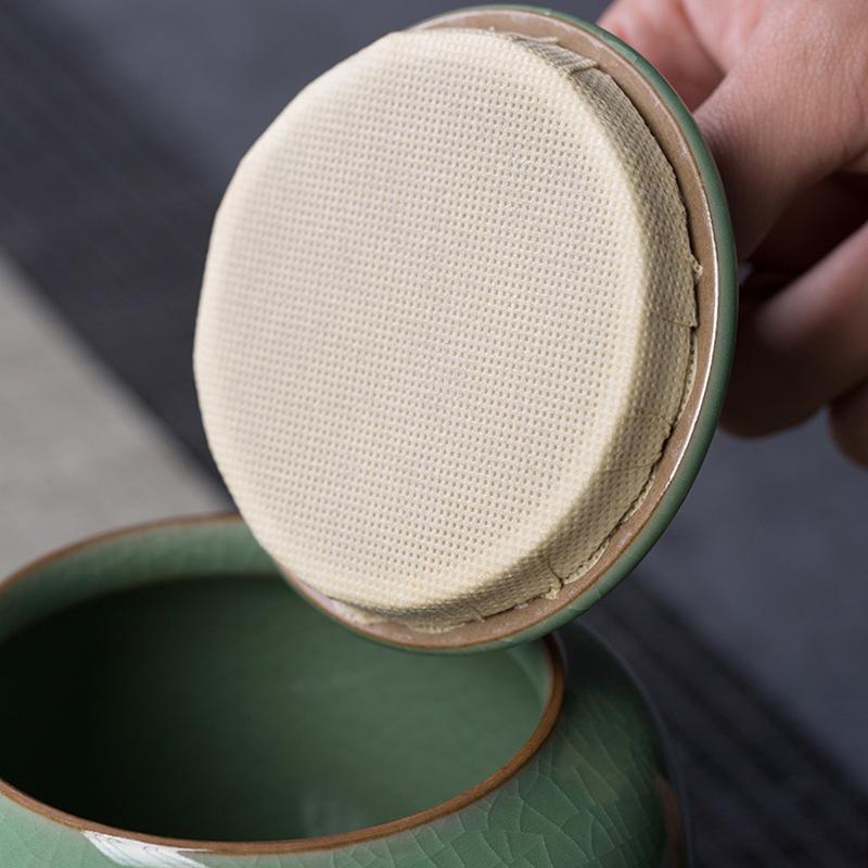 Longquan Celadon, Ice Cracked Glaze Pattern Storage Jar, Tea Jar, Ceramic Sealed Jar, Food Storage Container, Kitchen Supplies