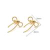 Stainless Steel Bow Stud Earrings Gold Color Women's Stud Earring Exquisite Bowknot Earrings  Women
