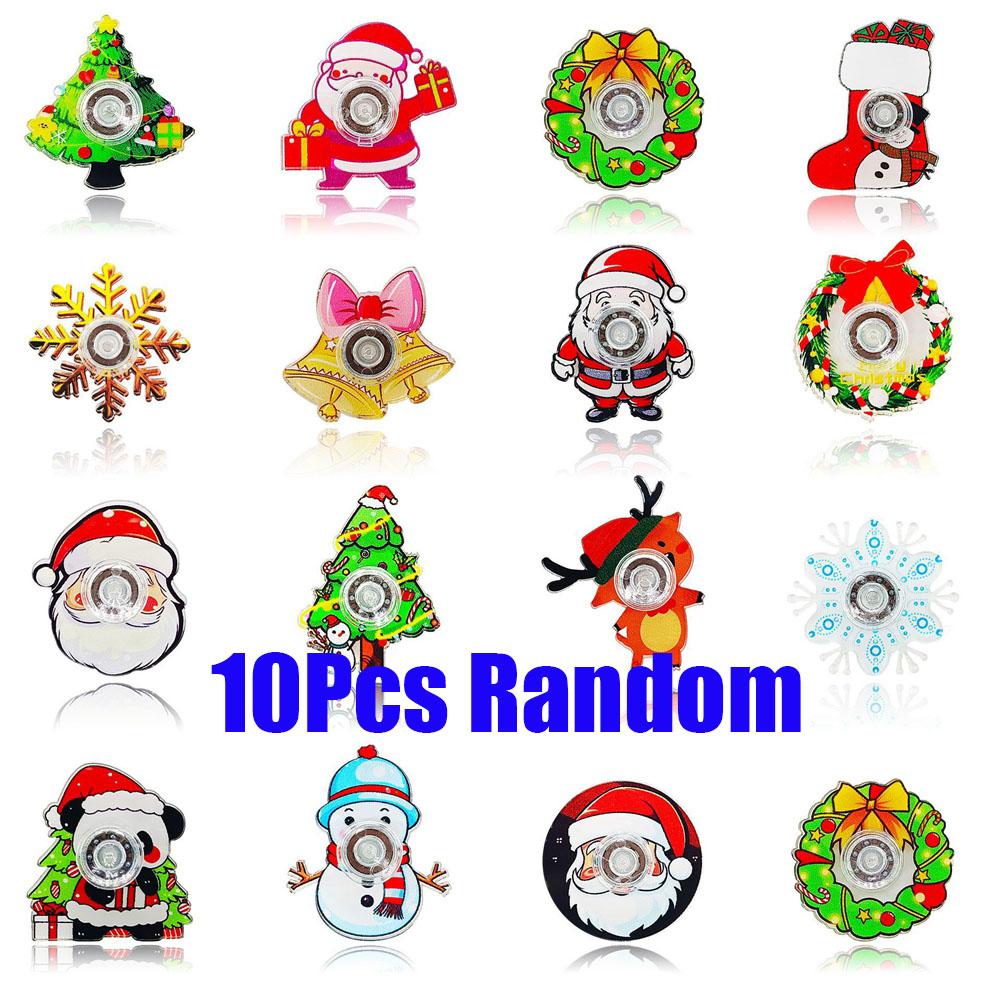 Kerst 10 STuks Vingertop Gyro Speelgoed Kerstman Kerstboom Creatieve Fidget Spinners Speelgoed Stressverlichting Feestartikelen Kerstcadeau red