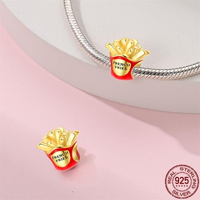 100% Real Copper French Fries Donuts Pendant Fit Original Pan Bracelet For Women Birthday Fine Jewelry Gift