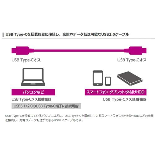 ELECOM USB-C Cable C-C 4m USB2.0 Certified Product USB Power Delivery Compatible 5A Output Black U2C-CC5P40NBK