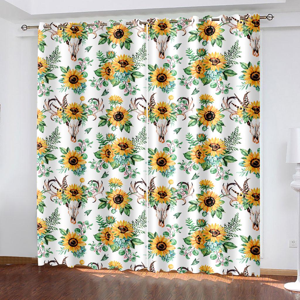 

Тканые шторы с принтом тропических листьев Две отдельные шторы слева и справа от спальни Светонепроницаемые шторы 132cmx160cm