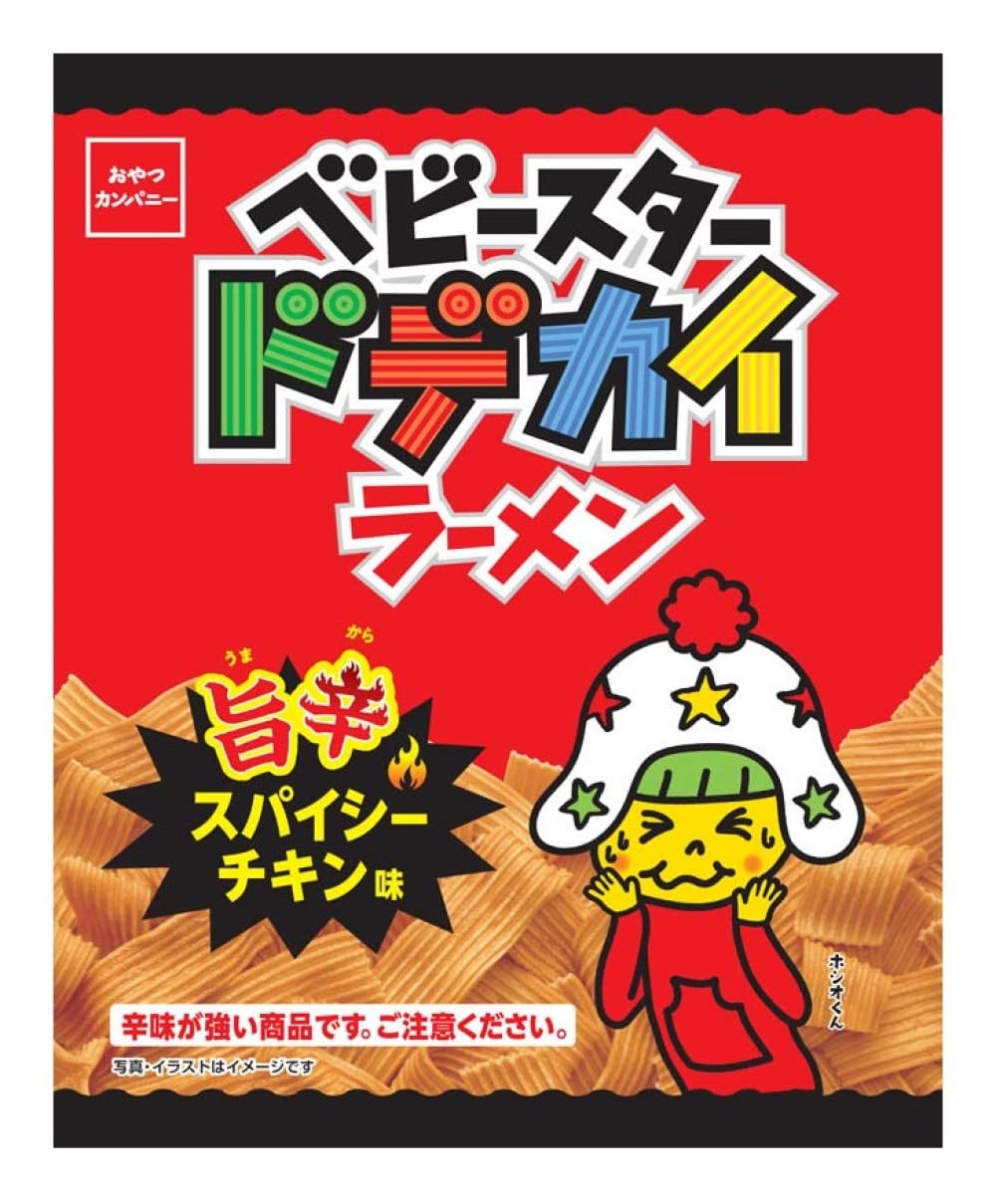 Baby Star Dodekai Ramen Spicy Chicken Flavor 62g x 12 bags Japanese ramen easy to perfect for smartphone rolling bulk Oyatsu Company [Official]