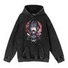 Cotone Pesante Lavato Retrò, Maglione Retrò Streetwear Anime con Cappuccio 440G