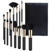 HMU Cruelty Free Vegan Private Label Own Brand Black Custom Logo 15 Piece Cosmetic Makeup Brushes Private Label
