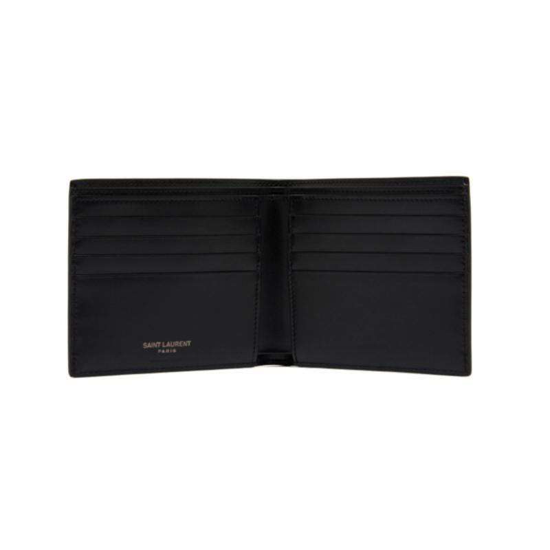 Saint Laurent Tiny Monogram Black Leather Wallet 607727 1jb0u