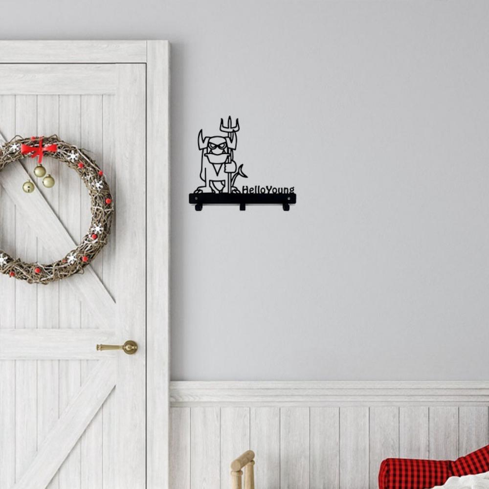 1pz Gancio Decorativo in Metallo Intriguingly Spooky, Portaracchette Compatto e Decorazione Demoniaca Inquietante, Sinistro Gancio dell'Orrore di Halloween