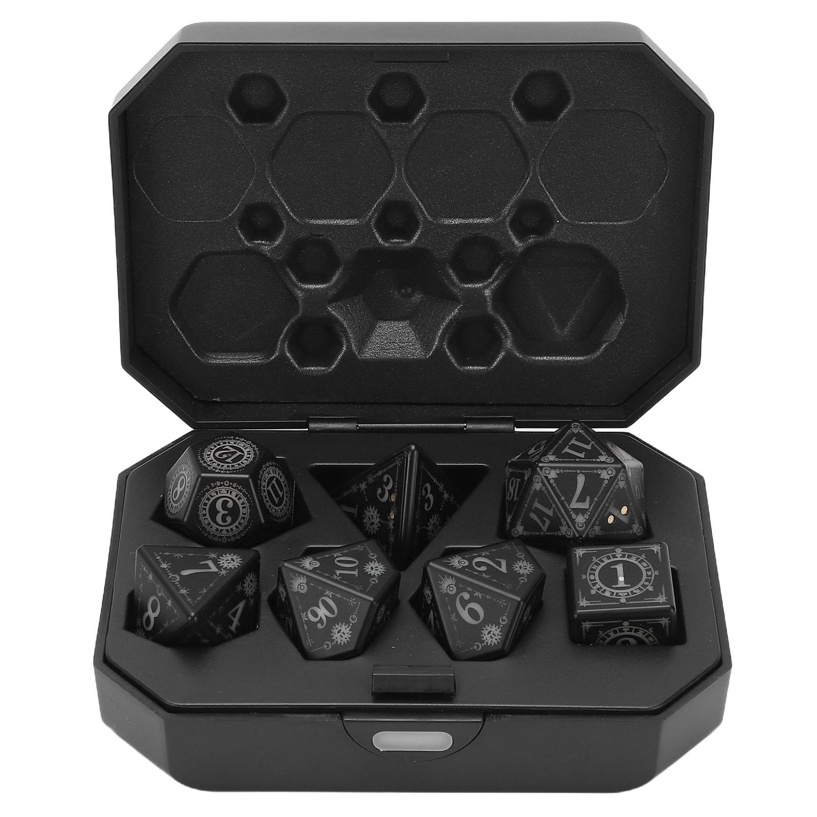 

Light Up Dice Set Rechargeable Glowing Dice Auto Lights Up When Rolling for Role Playing Game