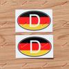 Germany D Oval Code National Flag Vinyl Sticker - Glossy