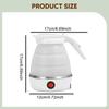 Foldable Electric Kettle Compact Water Boiling for Travel Hotels Offices White