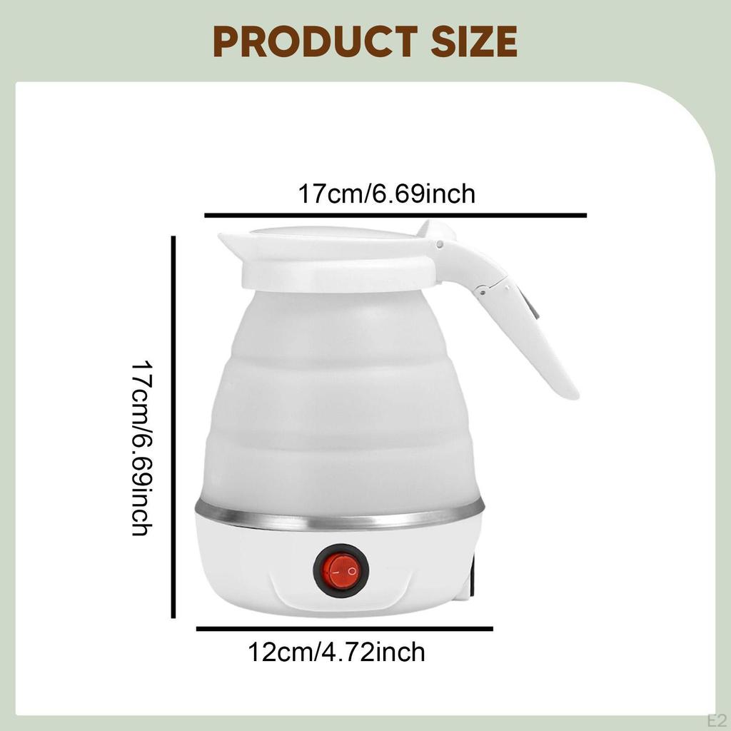 Foldable Electric Kettle Compact Water Boiling for Travel Hotels Offices White