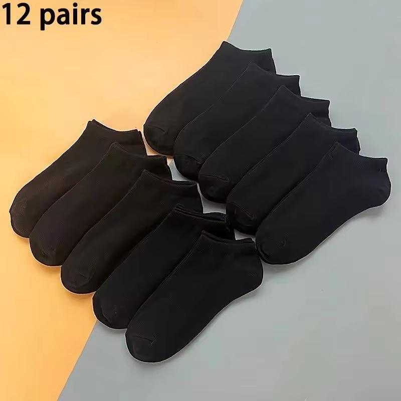10 Paires de Chaussettes Socquettes Simples à Rayures et Motifs Lettres pour Homme, Chaussettes Confortables, Respirantes, Douces et Absorbant la Sueur pour l'Extérieur pour Homme