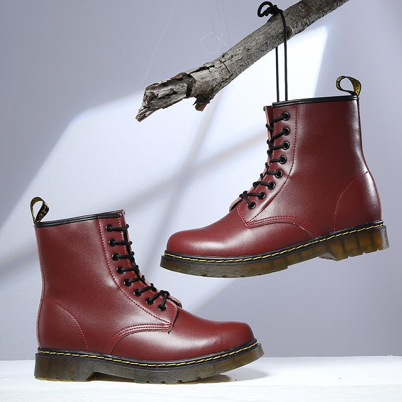 Couple Short Boots Martin Boots Men'S Fleece Men'S Shoes 8-Hole Retro Boots