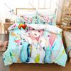 Anime Super Sonico Bedding Set, Duvet Cover & 2 Pillowcases, Music Girl with Headphones Pattern Breathable Fabric All Season