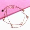 585 Purple Gold Exquisite Delicate And Shiny Round Bracelet, Rose Gold-Plated Zircon Double-Layer Bracelet.