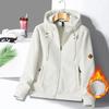 Invierno Nuevo Polar Fleece Sudadera con Capucha Abrigo Pareja Cárdigan de Forro Polar de Doble Cara Abrigo Deportivo