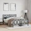 VidaXL Metal Bed Frames with Headboard Footboard, Double Bed with Slat Base, Adult Bed with Feet for Bedroom, 374258