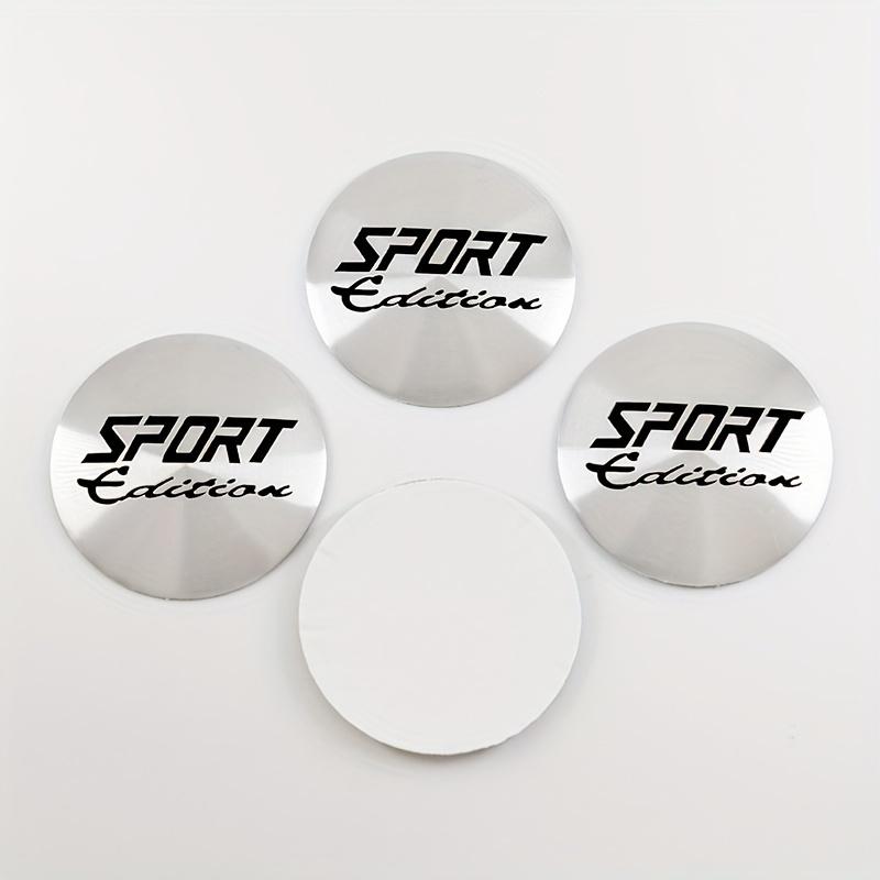 Set of 4 56Mm Sports Car Wheel Hub Center Cap Stickers Aluminum Alloy Decals Car Decoration Stickers Wheel Stickers Silver Color