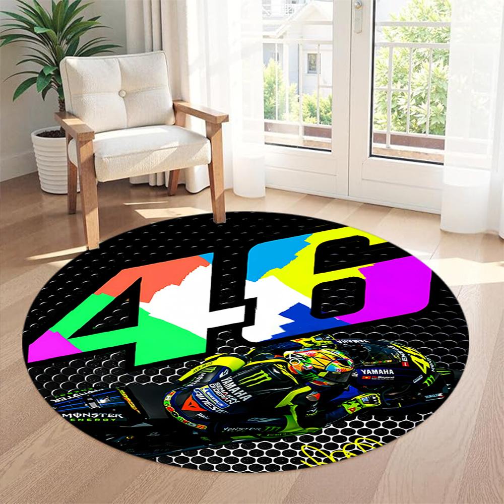 Motorcycle Round Office Rug Perfect for Hallway Living Rooms Dormitory Study Room Antislip Round Carpet Decorate Offices