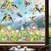 Spring 2026 New Butterfly Hummingbird Flower Static Cling Window Stickers for Home Decor Room Atmosphere