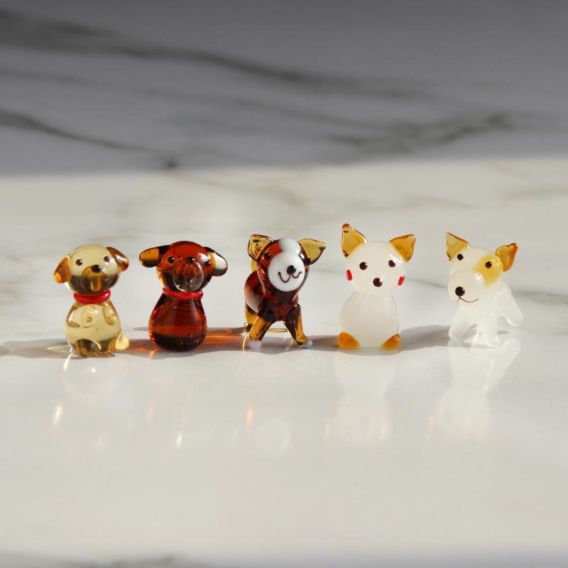 Teddy, Corgi, Shiba Inu, and Pomeranian Glass Animal Ornaments