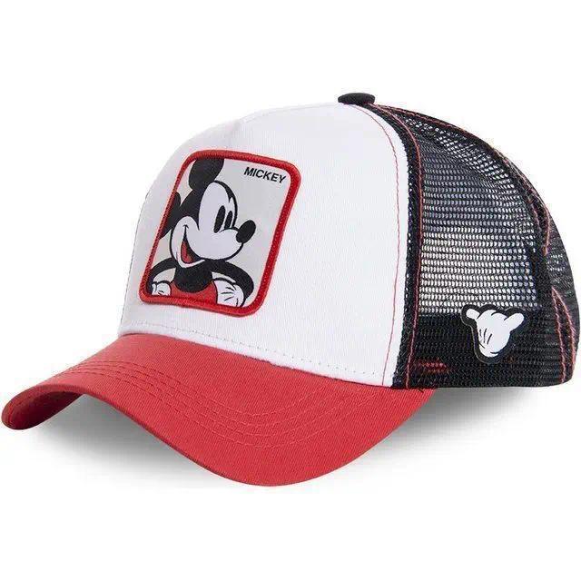Cartoon Anime Baseball Cap Cute Embroidery Mickey Donald Duck Sun Hat Adjustable Outdoor Trucker Mesh Hat Fashion Boy Hip Hop Urban Street Stylecap