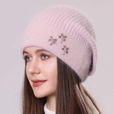 Hut Herbst und Winter Damen Warme Strickmütze Ohrenschützer Neue Wollmütze