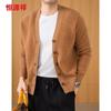 Hengyuanxiang 100% Wool Thickened V-neck Cardigan