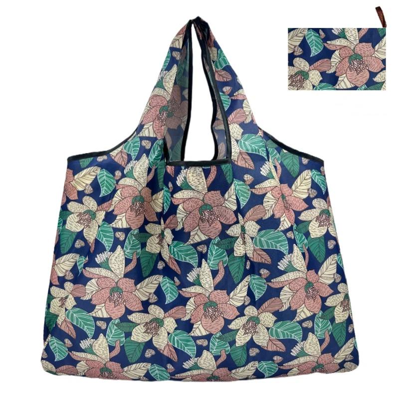 Reusable Foldable Waterproof Oxford Tote Bag Large Portable Grocery Shopping Storage Handbag