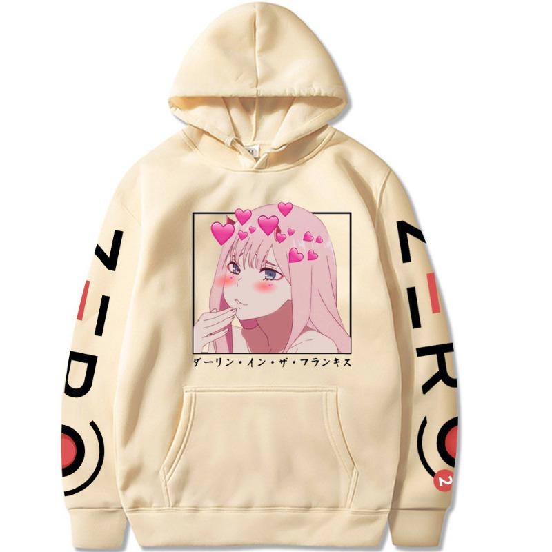 Darling In The Franxx Zero Two Hoodie Men Women Harajuku Pullover Street Wear Unisex Autumn Winter Plushed Sweater