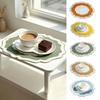 Heat Insulation Scalloped Linen Placemat Wear Resistant Machine Washable Textured Dining Placemat Restaurant Use