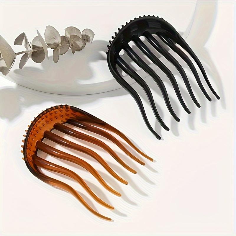 Einfacher Pferdeschwanz-Haarkamm, flauschig, Acryl, 7-Zahn-Pferdeschwanz-Erhöhung, Haar-Styling-Tool für Mädchen, elegante Haarspangen-Einsätze, Accessori