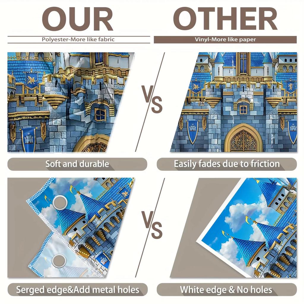 Blue Castle Game World Background Royal Army Prince Kingdom Brick Wall Background Blue Sky Clouds Party Decorations